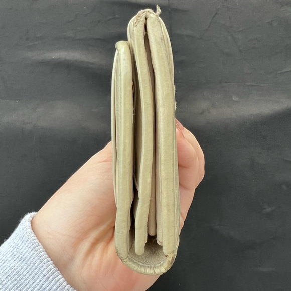 Prada Nappa Leather Gather Long Trifold Wallet Cera Cream Logo - Picture 7 of 17